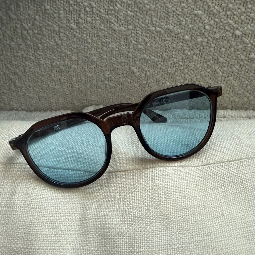 Blue Lens Brown Frame Sunglasses